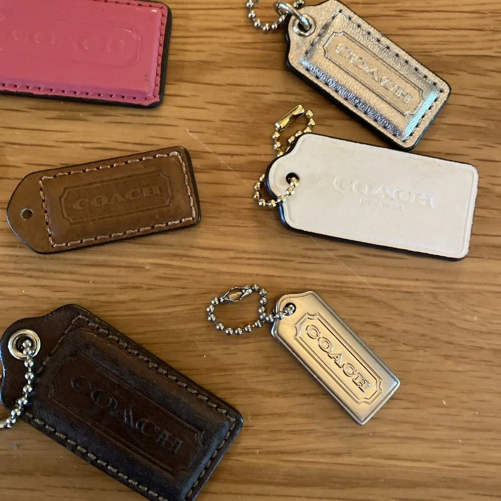 Coach Bag Charm Tag Fob Womens One Size Multicolor Leather Patent Lot Of 14 - Picture 3 of 8